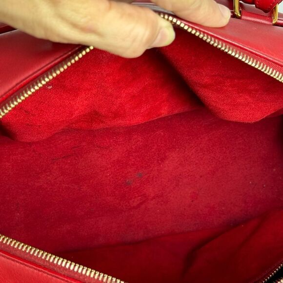 Saint Laurent Red Leather Medium Duffle Bag - Picture 10 of 13